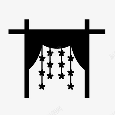 结婚素材结婚拱门婚礼拱门庆祝图标图标