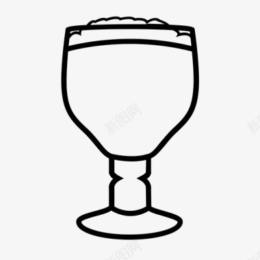 比利时啤酒杯高脚杯啤酒杯比利时金发图标图标