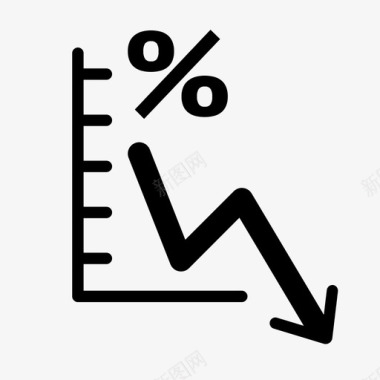 利率下降下降百分比图标图标