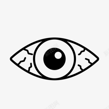 眼睛标志发炎的眼睛充血的眼睛眼病图标图标