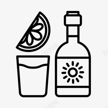 龙舌兰酒饮料青柠图标图标