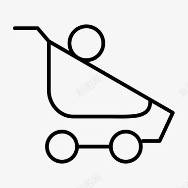 推车婴儿婴儿推车童车儿童图标图标