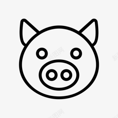 猪食物肉图标图标