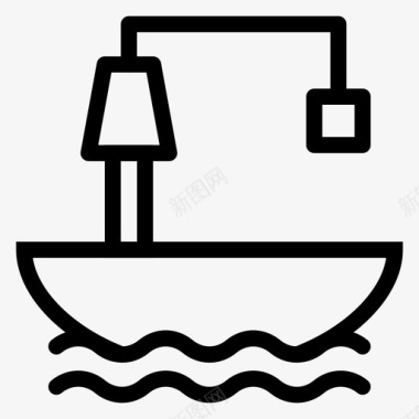 船沿船送货物流图标图标