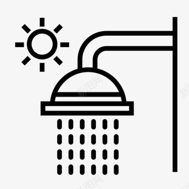淋浴洗澡夏天图标图标