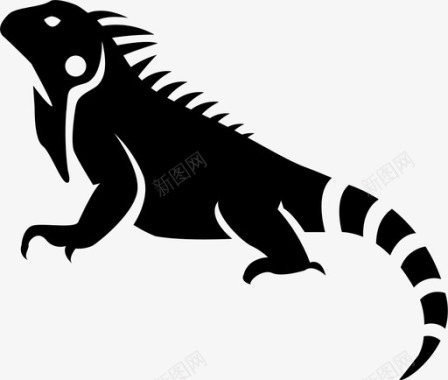 爬行动物鬣蜥美洲蜥蜴绿色图标图标
