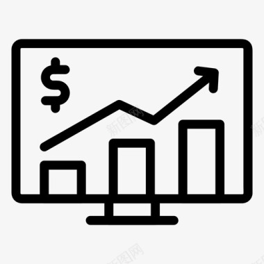 监控矢量图业务分析仪表板增长图标图标