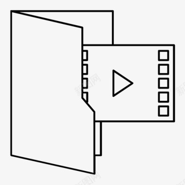 多媒体文件夹电影视频剪辑图标图标