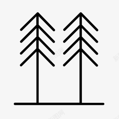 松树松树钓鱼森林图标图标