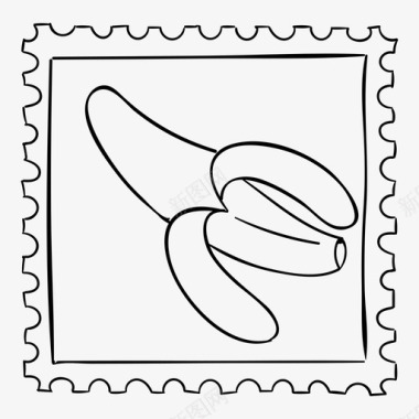 邮票香蕉邮件图标图标