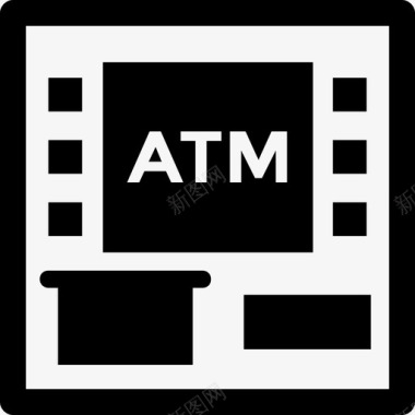 银行自助取款机自动取款机提款机银行和金融实体图标图标