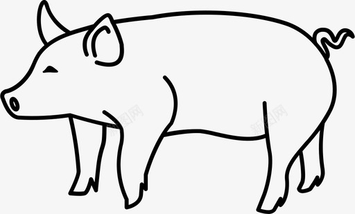 猪肉猪培根家养图标图标