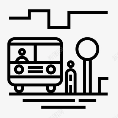 巴士站城市车辆图标图标