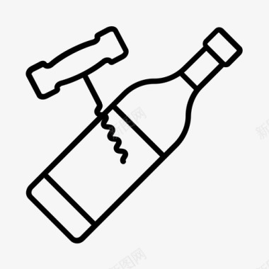 酒瓶开瓶器酿酒师图标图标