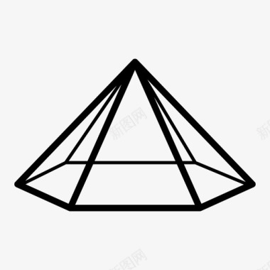 六角形金字塔三维形状几何图形图标图标