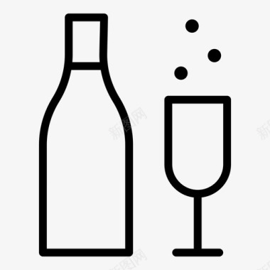 庆祝狂欢背景香槟酒瓶子图标图标