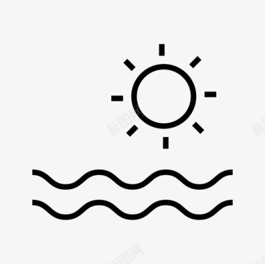 夏日海洋海滩阳光图标图标