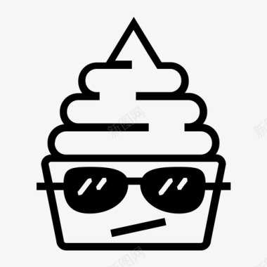 冰镇酸奶甜点表情符号图标图标