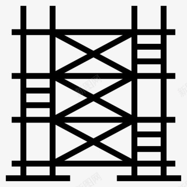 脚手架攀爬建筑图标图标