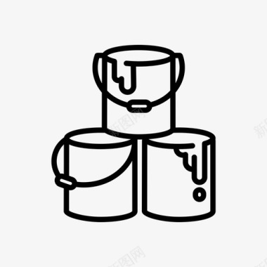 雪花桶油漆罐桶油漆桶图标图标