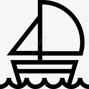 帆船大海风图标图标