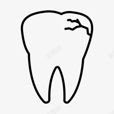 牙痛治疗卡通图裂牙断牙牙科治疗图标图标