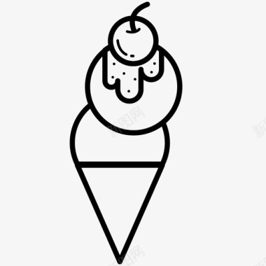 樱桃冰淇淋筒樱桃巧克力片图标图标