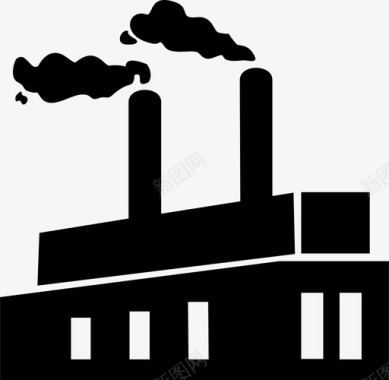 工厂烟雾空气污染黑烟图标图标
