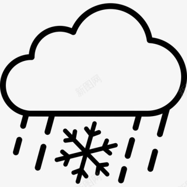 雨夹雪混合雨夹雪降水图标图标