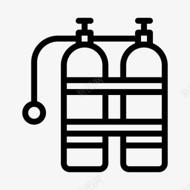 天然安全氧气罐气瓶生命图标图标