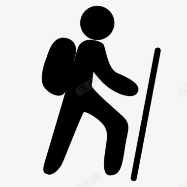 爬山爱好者爬山图标