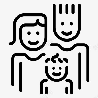 幸福的家庭孩子父亲图标图标