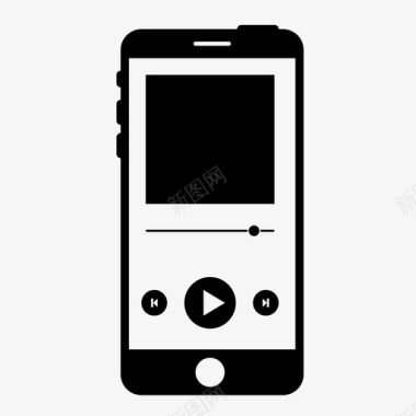 四角线框设计音乐应用程序播放spotify图标图标