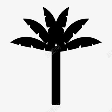 棕榈树树木植物和花卉图标图标