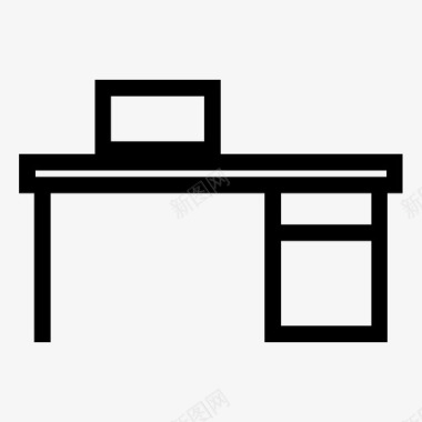 工作间办公桌笔记本电脑图标图标