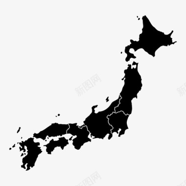 矢量日本菜日本地图亚洲国家图标图标