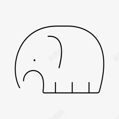 小象动物可爱图标图标