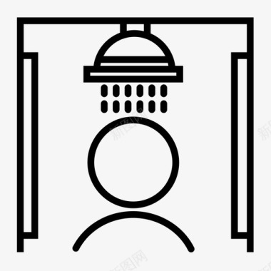 淋浴洗澡淋浴喷头图标图标