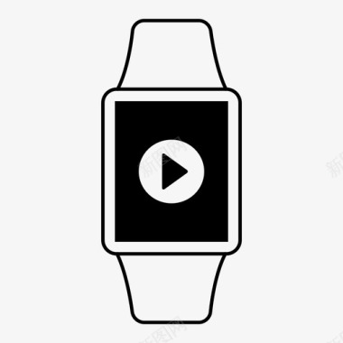 的剪辑applewatch播放剪辑电影smartwatch线框图标图标