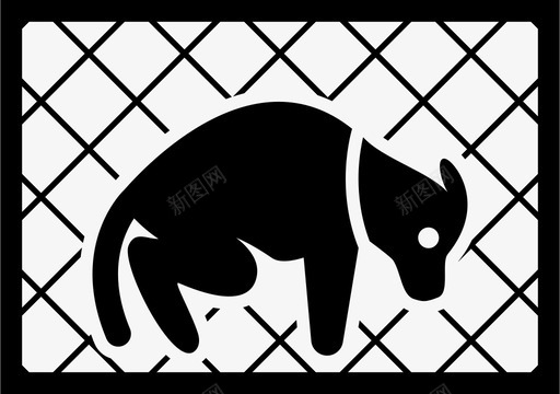 关在笼子里的狗动物被关在笼子里图标图标