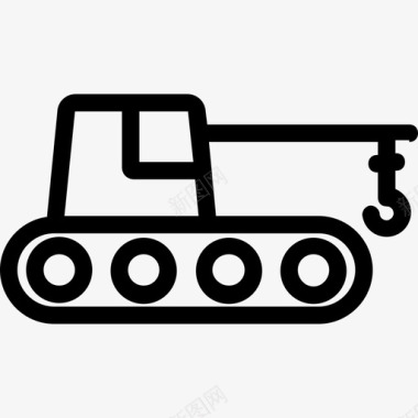拖车起重机坦克图标图标