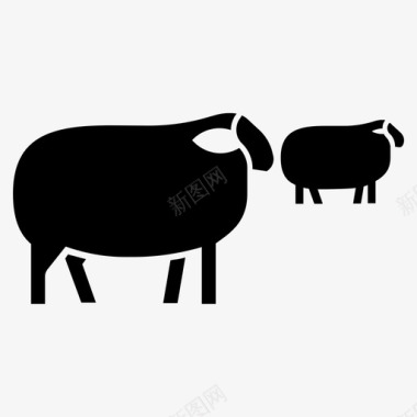 绵羊群绵羊羊毛图标图标