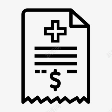 医疗收据账单健康保险图标图标