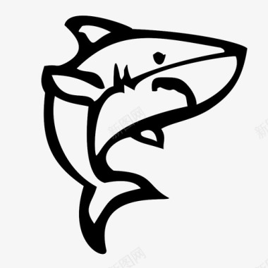 鲨鱼白鲨图标图标