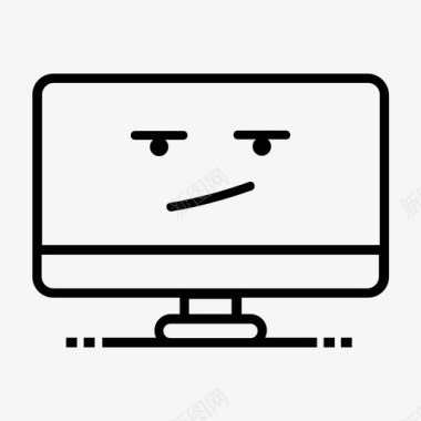 无聊的电脑显示器烦躁表情图标图标
