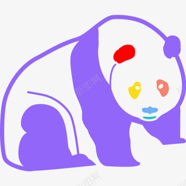 纯野生熊猫动物熊图标图标