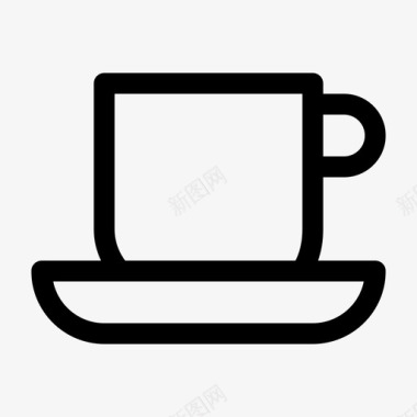 茶杯奶头纯线条图标图标