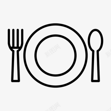 午餐盘晚餐食物图标图标