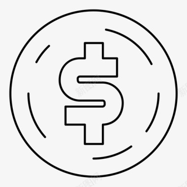 美元小图标硬币美元钱图标图标