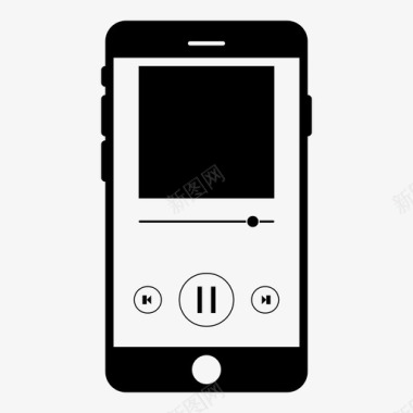 四角线框设计音乐应用程序itunesspotify图标图标